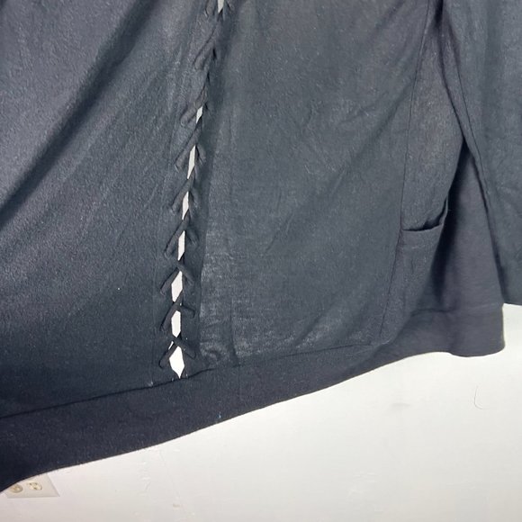 NWT Chaser Long Sleeve Lace Back Hooded Open Cardigan Black Size Medium M NEW - Picture 10 of 11
